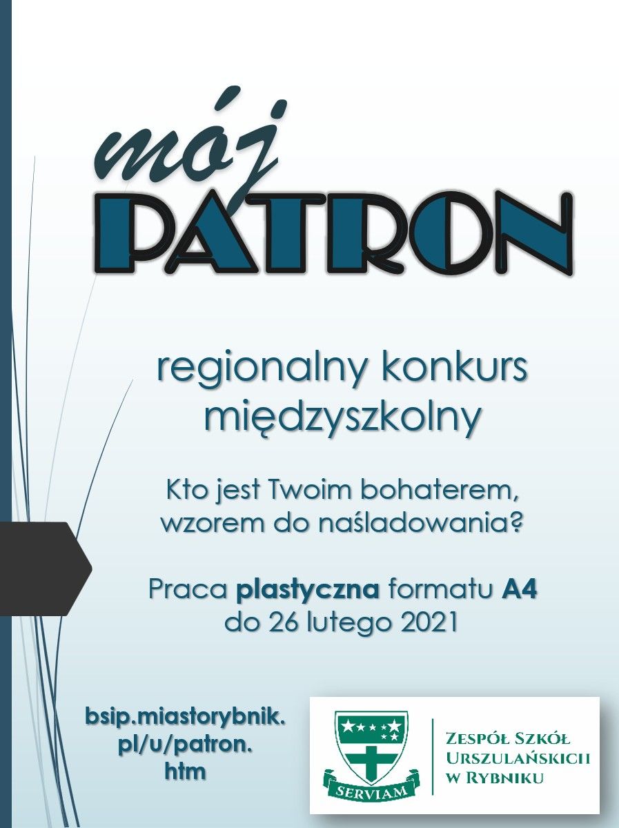 Plakat konkursu "Mój Patron"