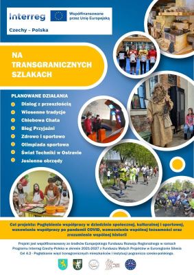Projekt jest współfinansowany ze środków Europejskiego Funduszu Rozwoju Regionalnego w ramach Programu Interreg Czechy-Polska w okresie 2021-2027 z Funduszu Małych Projektów w Euroregionie Silesia - Cel 4.2 - Pogłębianie więzi transgranicznych mieszkańców i instytucji pogranicza czesko-polskiego.